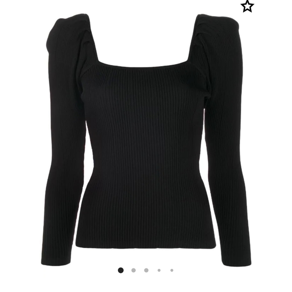 Sandro Paris Ribbed Square Neck Sweater 